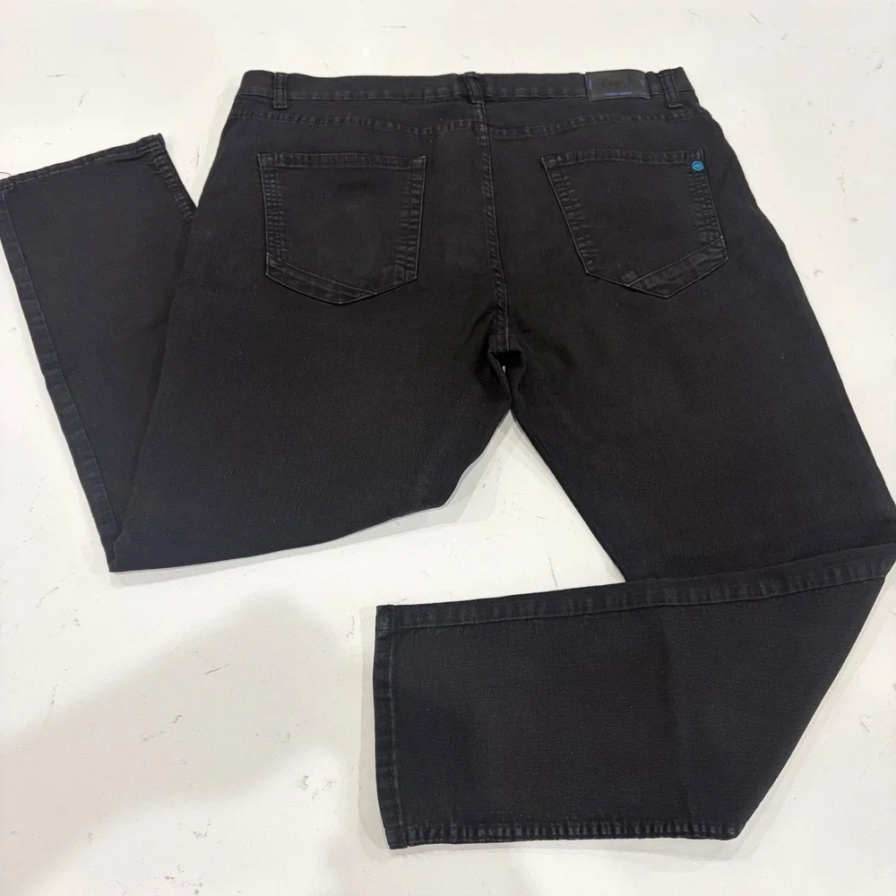 Y2K Monument Mens Black Denim Jeans Straight‎ Leg Baggy Pants 38x28